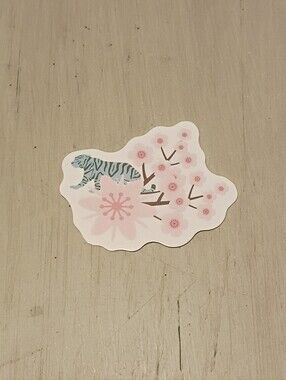 10/$10 Sticker Decal - Pink Flowers Around Tiger - Brand New